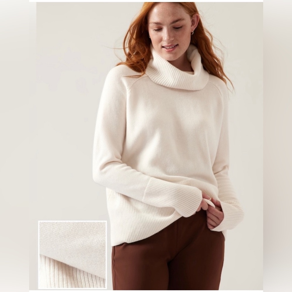 NWT Athleta Alpine Turtleneck Sweater 1X Magnolia White